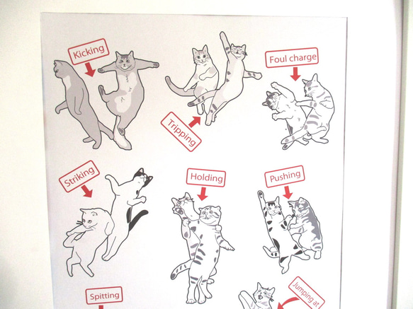 「Discplinary offence」猫のサッカールールポスター（カラーとモノクロがあります） 5枚目の画像