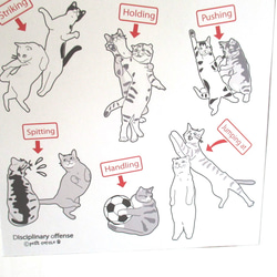 「Discplinary offence」猫のサッカールールポスター（カラーとモノクロがあります） 6枚目の画像