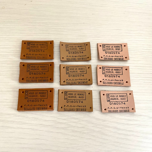 革レザー タグ と革ボタンセット ハンドメイド材料 レザークラフト 