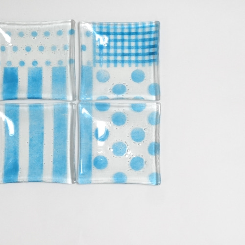 ガラスプレート 4枚セット ガラス皿4枚 食器 お皿 ガラスプレート 4枚