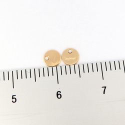 14KGF 4mm クオリティー プレート コイン チャーム 4個 アメリカ直輸入 3枚目の画像