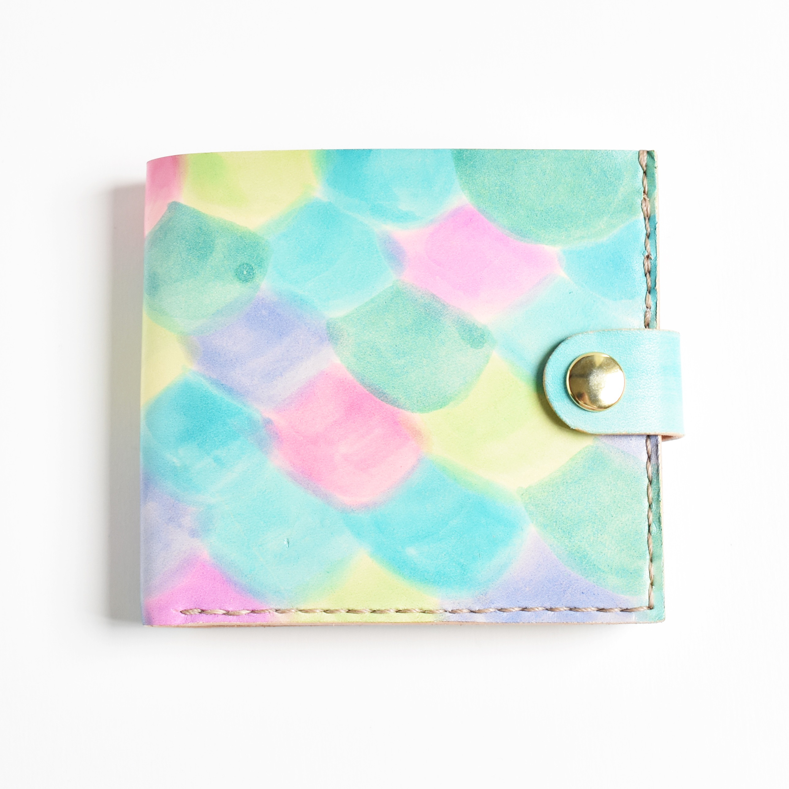 革の手染め財布 「人魚姫（二つ折り財布）」