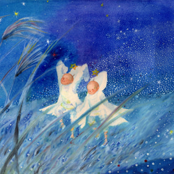 宮澤賢治 童話の世界　イラストカード ３枚セット　銀河鉄道の夜　双子の星 3枚目の画像