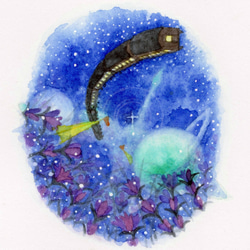 宮澤賢治 童話の世界　イラストカード ３枚セット　銀河鉄道の夜　双子の星 4枚目の画像