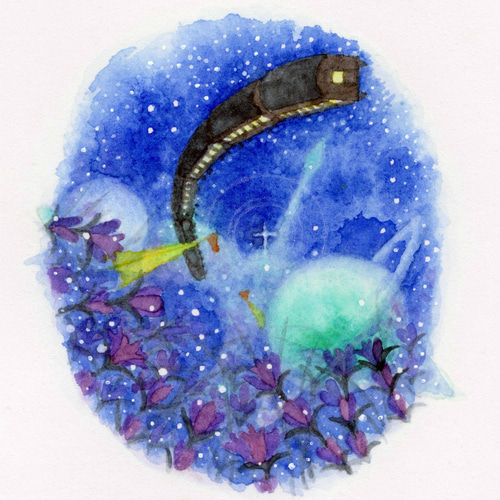 宮澤賢治 童話の世界 イラストカード3枚セット 銀河鉄道の夜 双子の星