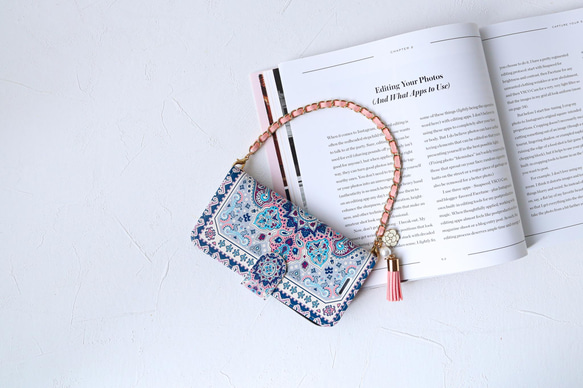 25 公分超方便手持/腕鏈山茶花可愛流蘇 iPhone 保護殼智慧型手機保護殼 第5張的照片