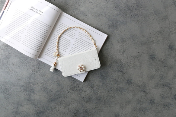 25 公分超方便手持/腕鏈山茶花可愛流蘇 iPhone 保護殼智慧型手機保護殼 第6張的照片