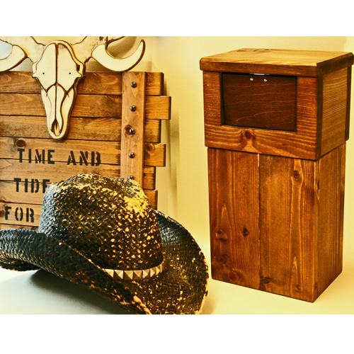 高級木製ダストボックスミニ[MI-MI-MOKO] 蓋つきゴミ箱 40号