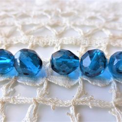 FP 濃いブルー　チェコビーズCzech Glass Beads5個 1枚目の画像