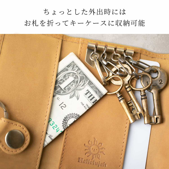 多功能鑰匙包禮品IC卡真皮海軍藍HAK033 第7張的照片
