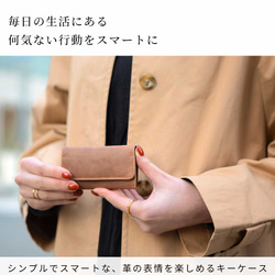 多功能鑰匙包禮品IC卡真皮海軍藍HAK033 第3張的照片
