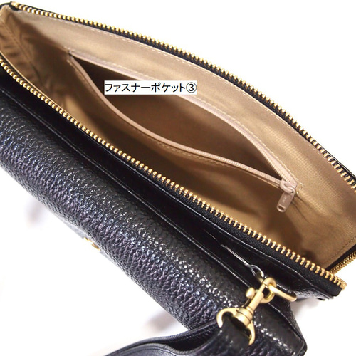 ☆ハンドメイド☆日本製☆本革☆お財布ポシェット☆サコッシュ☆カブセ  