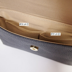 ★手工製作★日本製造★真皮★錢包袋★小背包★翻蓋/L 型拉鍊★單肩包★黑色★智慧型手機 第11張的照片