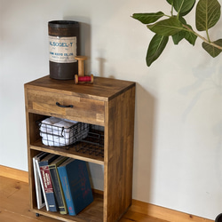 59.Kitchen Wagon バスケット2個付き/キッチンワゴン/ワゴン/収納/ラック/チェスト 1枚目の画像