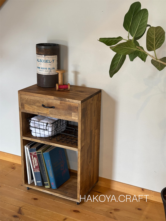 59.Kitchen Wagon バスケット2個付き/キッチンワゴン/ワゴン/収納/ラック/チェスト 1枚目の画像