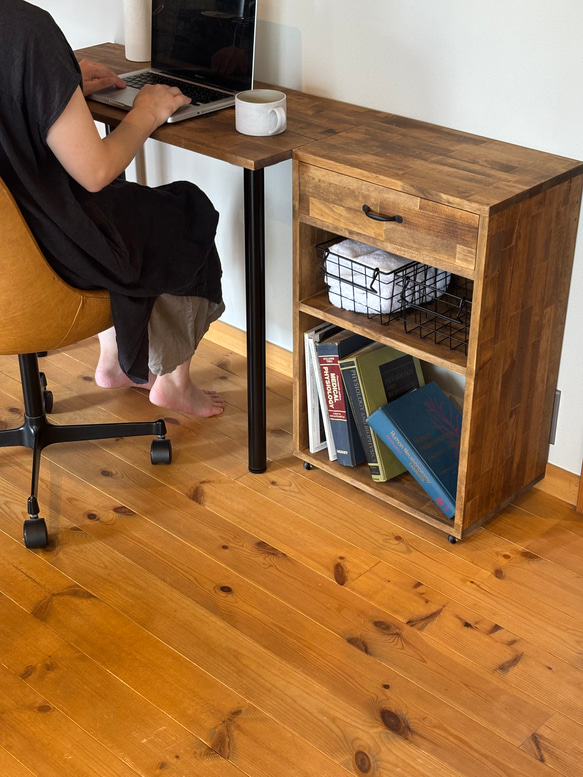 59.Kitchen Wagon バスケット2個付き/キッチンワゴン/ワゴン/収納/ラック/チェスト 5枚目の画像