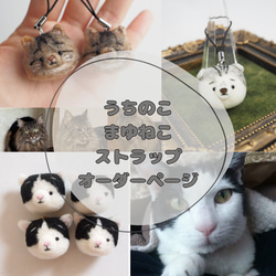 受注製作】-うちのこ- まゆねこ携帯クリーナーストラップ