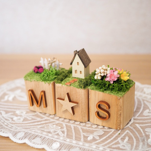 文字が選べる＊木製サイコロオブジェ】ウェルカム WELCOME 玄関