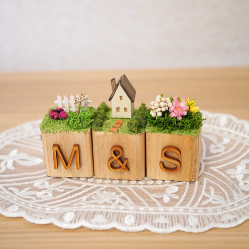 文字が選べる＊木製サイコロオブジェ】ウェルカム WELCOME 玄関