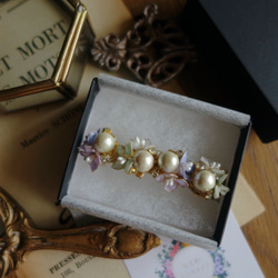 棉質珍珠和繡球花迷你髮夾 非常適合雨季的禮物：繡球花 繡球花 第15張的照片
