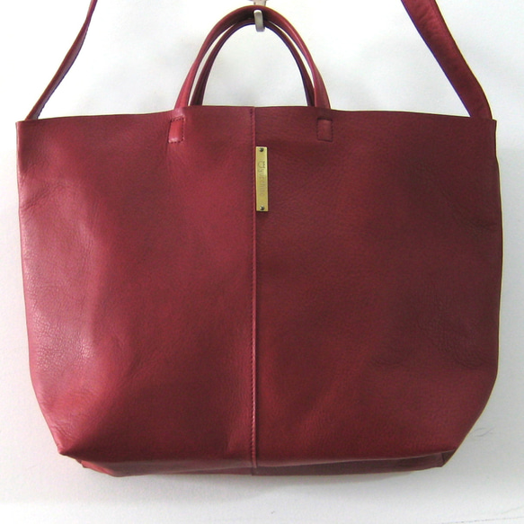 ショルダースモール ボルドー 本革製 2WAYショルダーバッグ ショルダー
