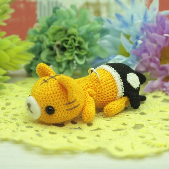 受注生産】シャチ 着ぐるみ パンツ あみぐるみ ストラップ【選べる動物