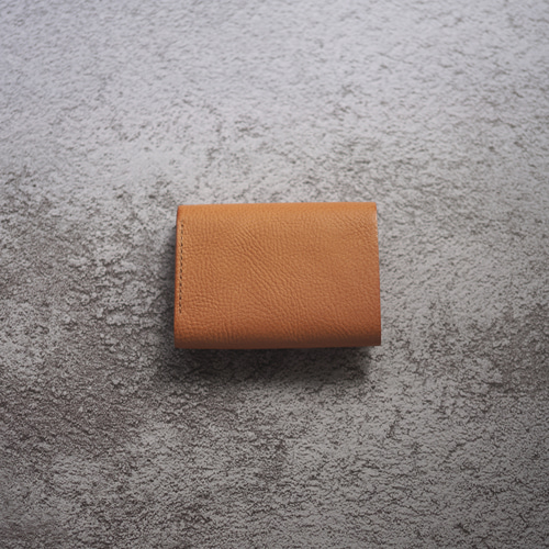 手縫い♪イタリアンレザーのボックスコインケース型スリムミニ財布