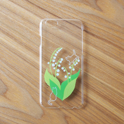 iPhone 透明保護殼/幸福花鈴蘭和貓 #兼容 iPhone15 第1張的照片