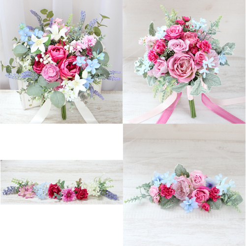 オーダーメイドブーケ22,000円～/ホットピンク×サムシングブルー