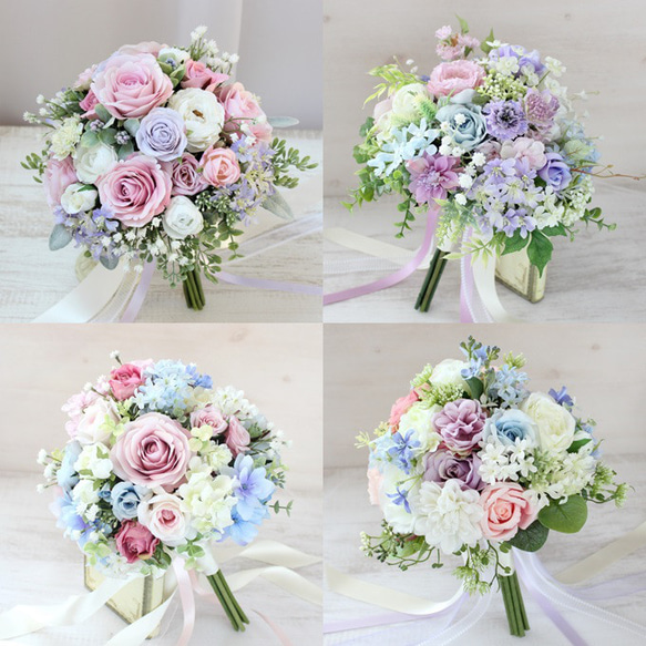 オーダーメイドブーケ22,000円～/淡いピンク×白×ラベンダーパープル