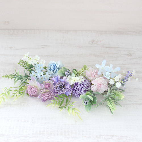 オーダーメイドドライフラワーブーケ パープル ホワイト dry-flower