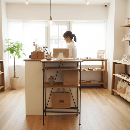 アイアン ウッド スタンディングワークデスク（テレワークリモート