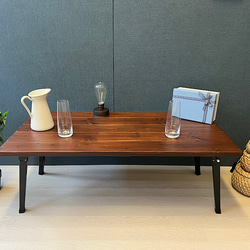 アカシア集成材 折りたたみ テーブル キャンプ ローテーブル900×500