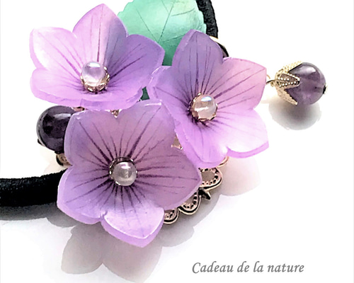 【訳あり】レジン　ヘアゴム　桔梗 訳あり】レジン ヘアゴム 桔梗 手芸用品の訳ありアウトレット価格！！