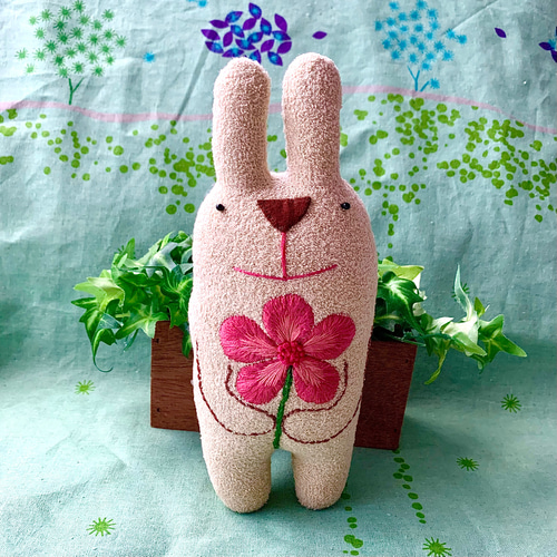 オーダー製作☆のほほん 太っちょうさぎさんの縫いぐるみ☆薄い