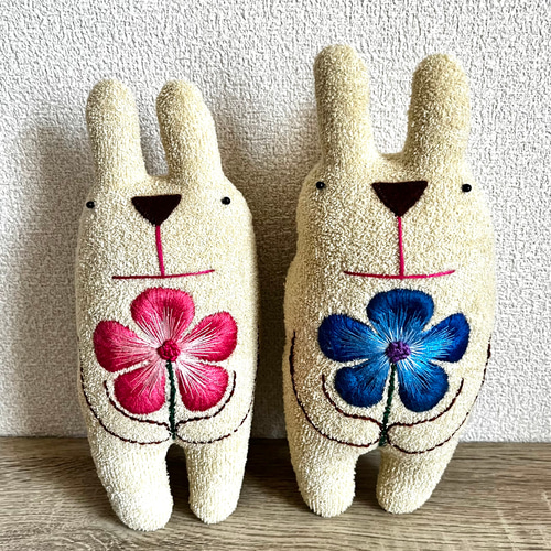 オーダー製作☆のほほん 太っちょうさぎさんの縫いぐるみ☆薄い