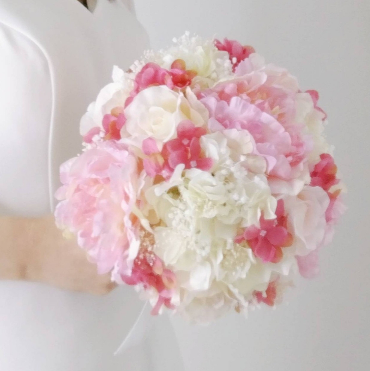 ピンクブーケ ブートニア♡桜前撮りブーケ桜フォトウェディングブーケピンクウェディングブーケピンクウエディングブーケ