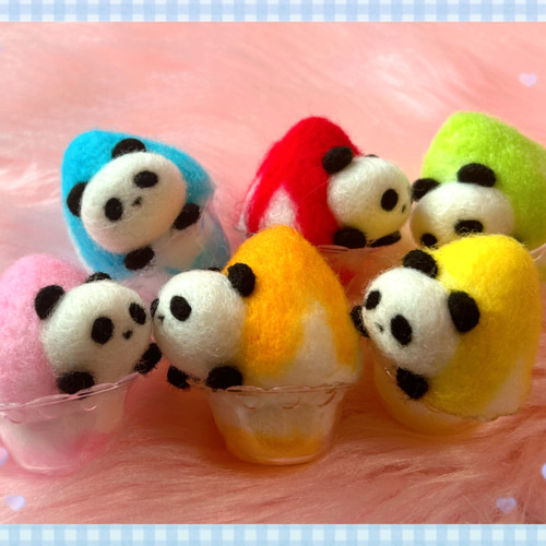 数量限定 のこり7】カラフル冷んや〜り☆かき氷inぱん♡羊毛フェルトの
