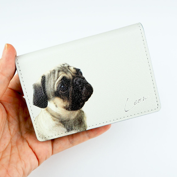 世界にひとつ オーダーメイド うちの子 名刺ケース カードケース ペット 親ばか 写真  猫 犬 メモリアル 1枚目の画像