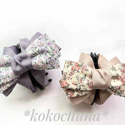 再販》154 小さな麦わら帽子のヘアクリップ ① リボン ヘアクリップ