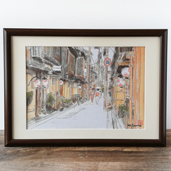 水彩画ミニアート」京都 嵐山 渡月橋 絵画 京の水彩画工房 みち