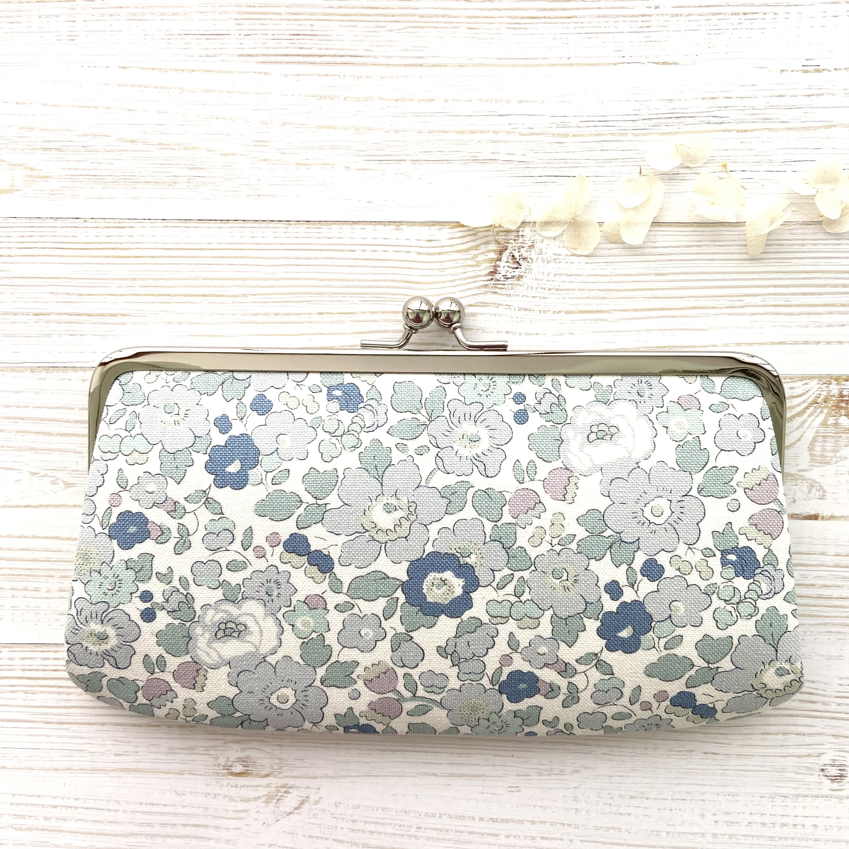 ペン&メガネケースとミニがま口、親子がま口長財布2点☆リバティ☆ハートキャノピー