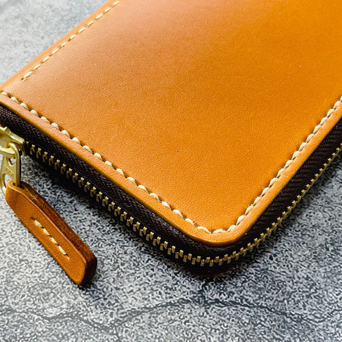 革蛸　ラウンドジップウォレット 長財布　キャメル/イエローステッチ　正規品 革蛸謹製 最大40%☆7/25限定 革蛸オリジネーター 長財布 財布