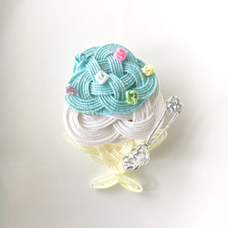 かき氷【イチゴ／抹茶／ブルーハワイ】Shaved Ice Brooch/Hair accessory 9枚目の画像