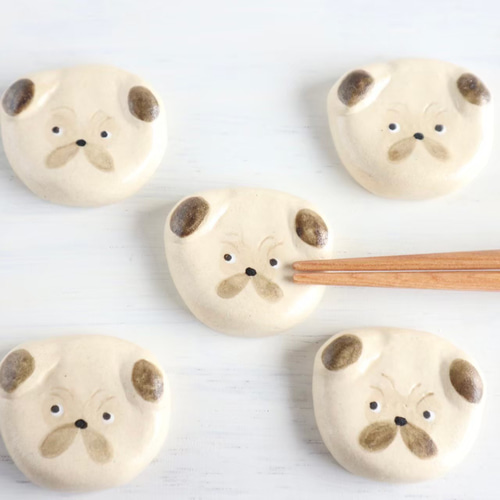 パグ犬 箸置き（1個）陶器製 箸・箸置き まん丸 通販 5975929