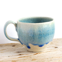 Blue glass mug size:L　#C-506 4枚目の画像