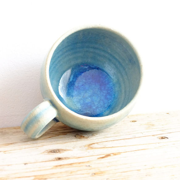 Blue glass mug size:L　#C-506 3枚目の画像