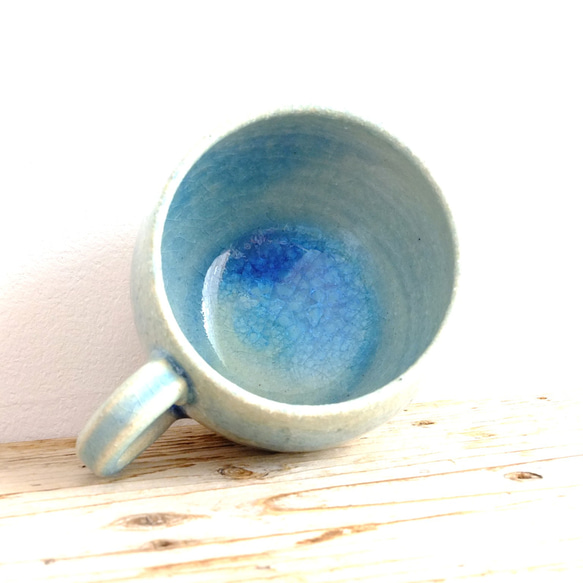 Blue glass mug size:M　#C-501 3枚目の画像