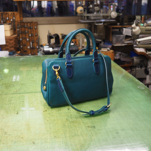 受注生産>ミニボストン&ショルダーバッグSサイズ イタリア植物タンニン