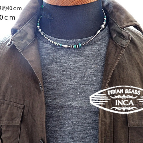 インディアンジュエリー ナバホパール ビーズネックレス ターコイズシルバー925 インディアンジュエリー ビーズ ネックレス ナバホパール